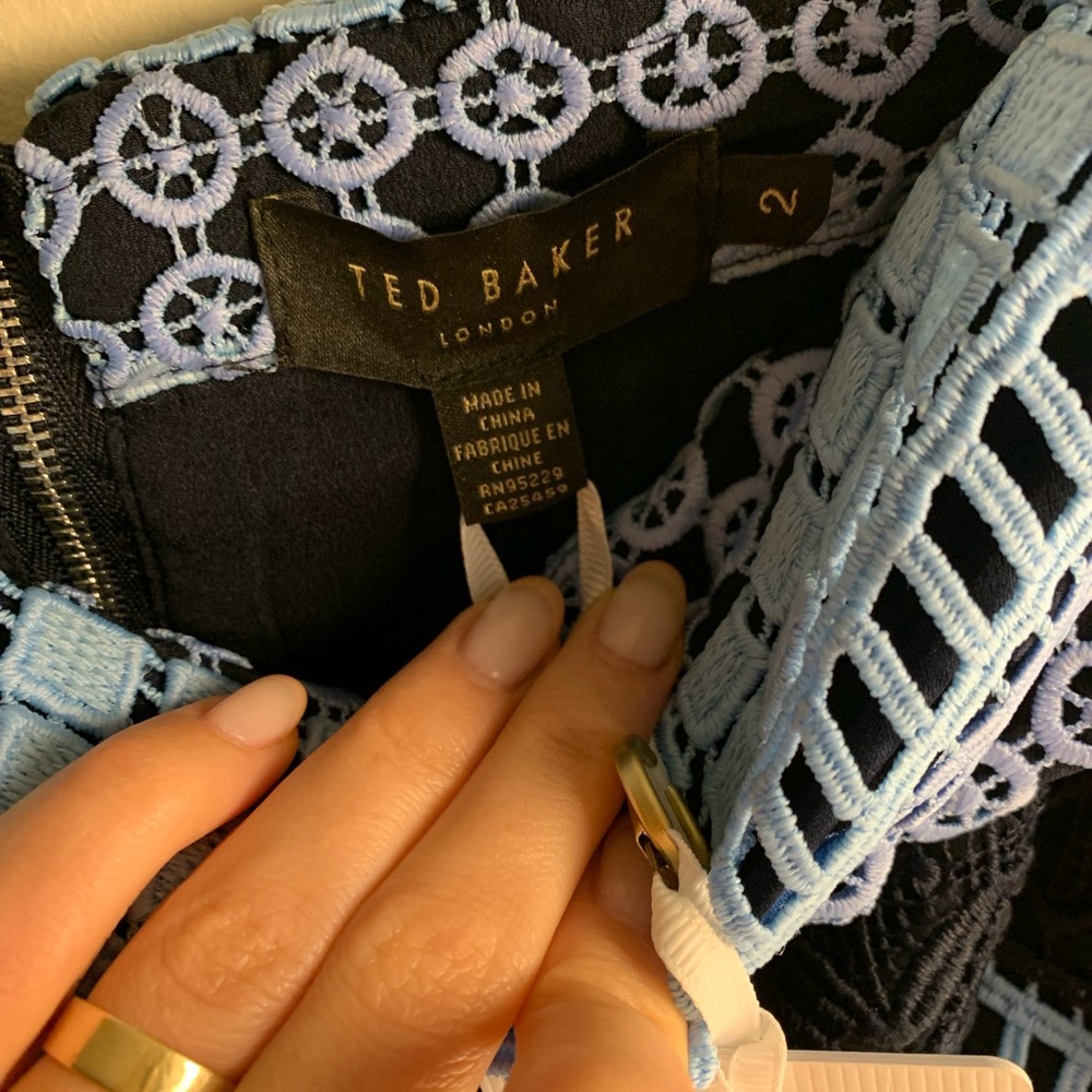Ted Baker BRT-BLUE Bardot Lace Dress - Picture 7 of 11